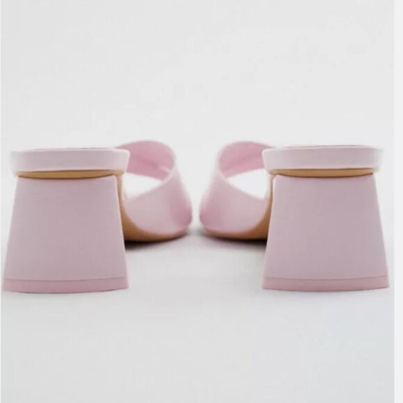 ZARA Pink Mid-Block Heels Sandals - Picture 9 of 10